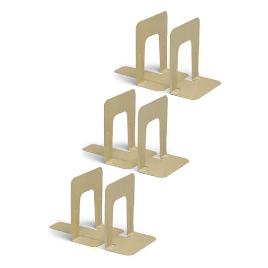 Charles Leonard 9" Tan Bookends, 3 Packs of 2
